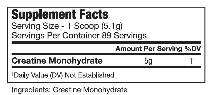 100% Pure Creatine Monohydrate - 89 Servings (Pharmaceutical Grade)