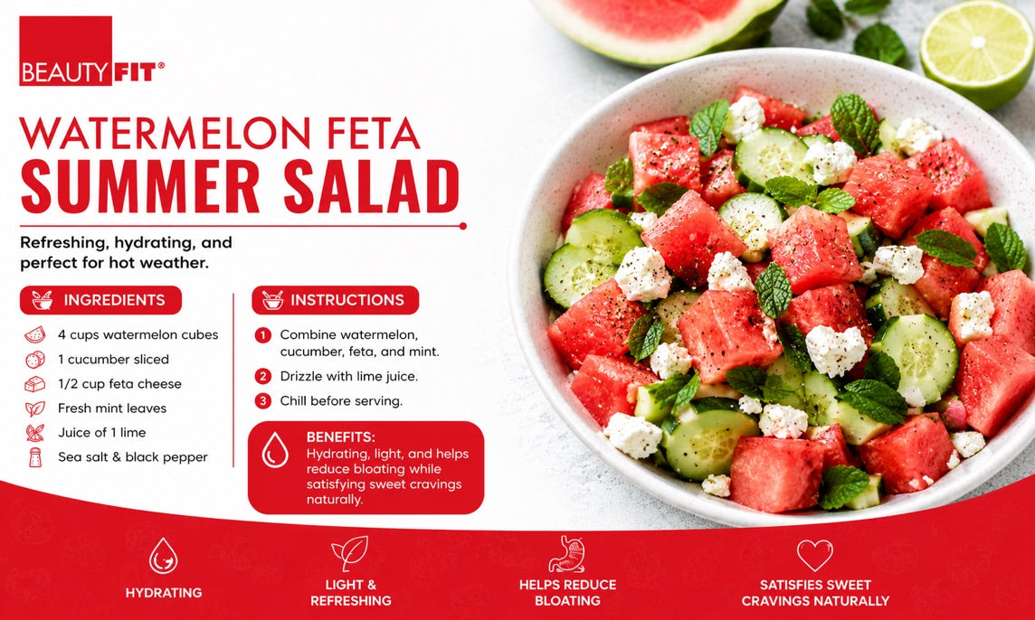 Watermelon Feta Summer Salad Recipe | Healthy Hydrating Summer Recipe