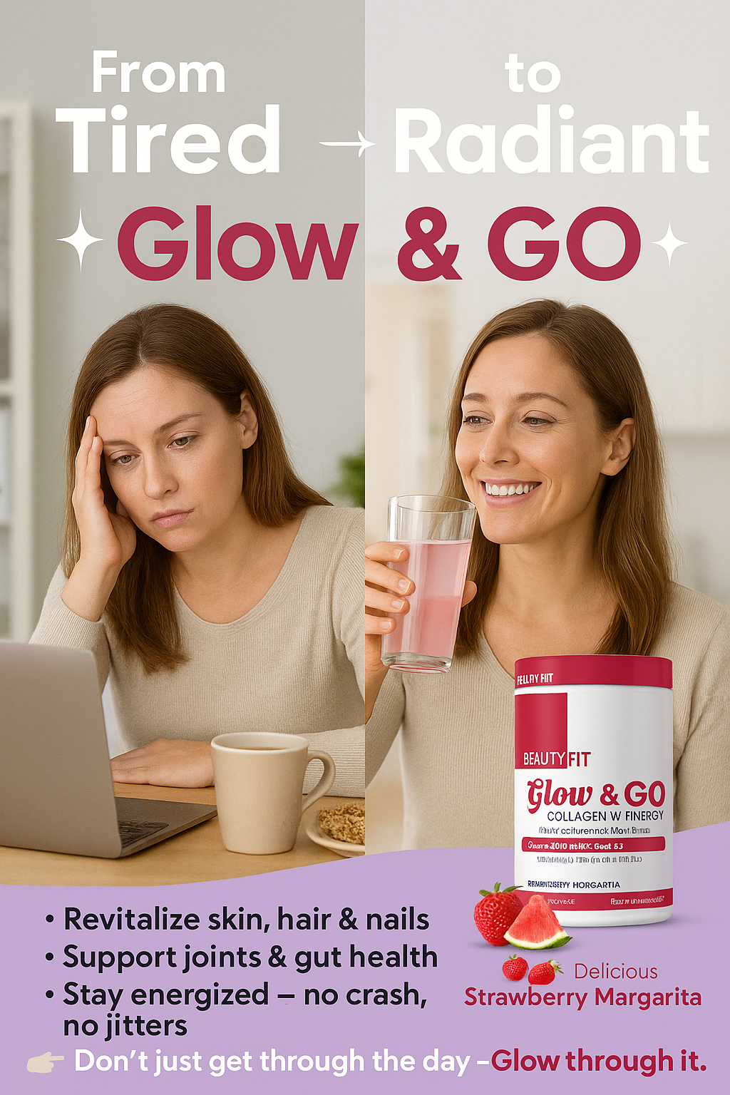 GLOW &amp; GO – Hydrolyzed Collagen + Energy