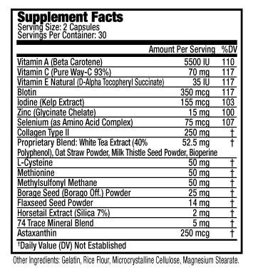 BeautyEssentials® Nutrients To Optimize Tissue Production Of Proteins Needed For The Development Of Healthy And Strong Hair, Skin And Nails.  • Age-Fighting Antioxidants  • Provides Pro-oxidant Selenium  • Increases Strength of Hair, Skin and Nails  • Supports Skin Collagen Rejuvenation  • Provides Essential Fats For Shiny, Lustrous and Long Hair | BeautyFit® USA