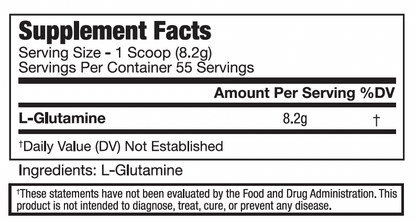 100% Pure L-Glutamine - 55 Servings (Pharmaceutical Grade)- Coming Soon!