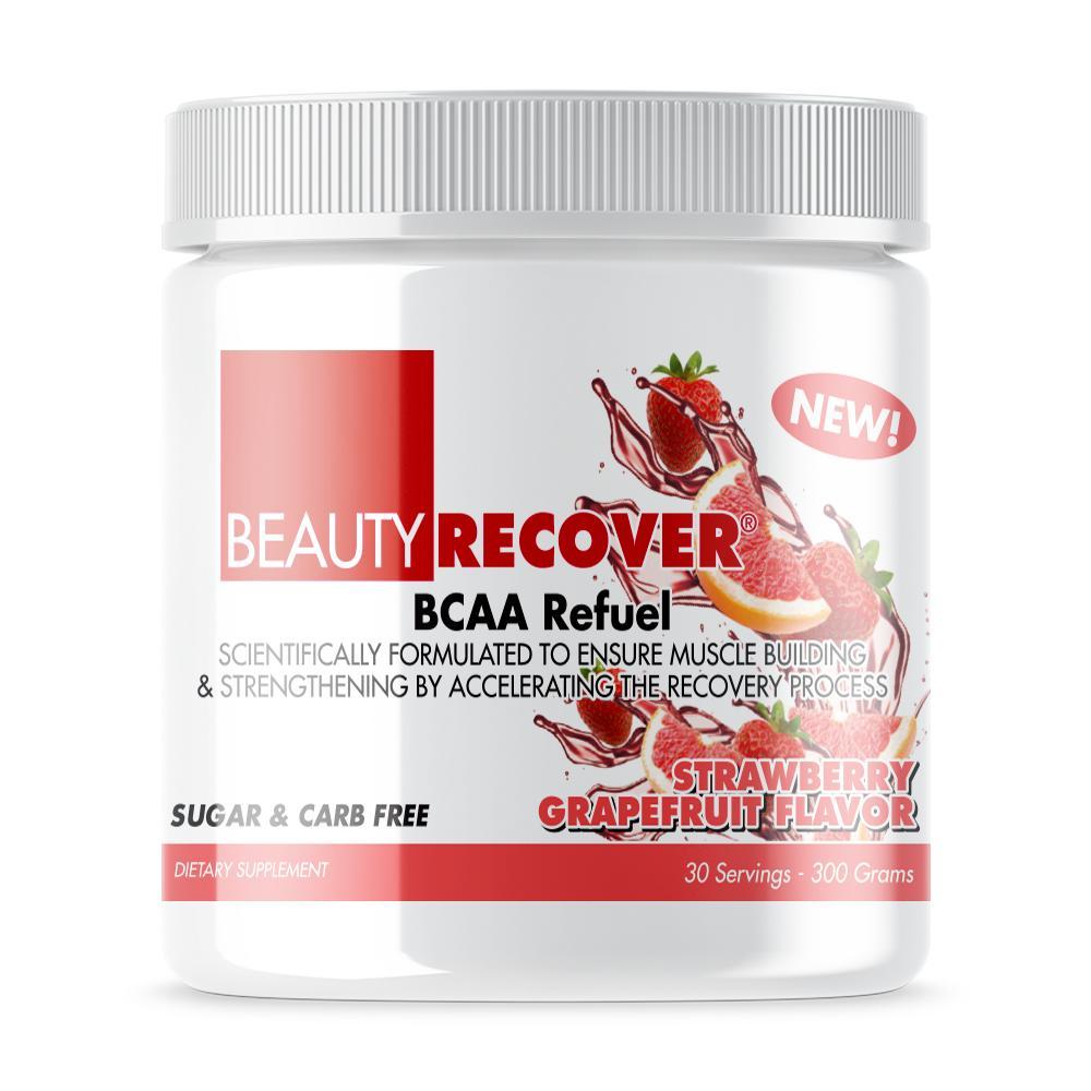 BCAA BeautyRecover® Boosts Energy Levels  Improves Carbohydrate Efficiency  Accelerates Recovery  Increases Protein Synthesis  Muscle Hydration To Prevent Cramping  Promotes Proper Hydration | BeautyFit® USA